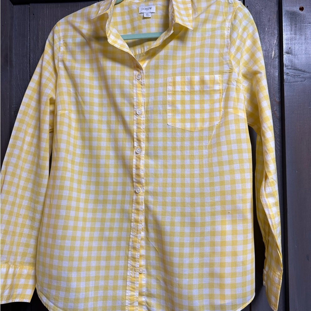 J. Crew Women’s Yellow Plaid Button-Down Shirt